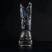 King Welt Men’s Thin Blue Line 11” Caiman Print Work Boots – Gray - OriginalWestern.com