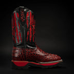 King Welt Men’s Thin Blue Line 11” Caiman Work Boots – Red - OriginalWestern.com