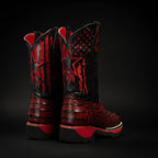 King Welt Men’s Thin Blue Line 11” Caiman Work Boots – Red - OriginalWestern.com