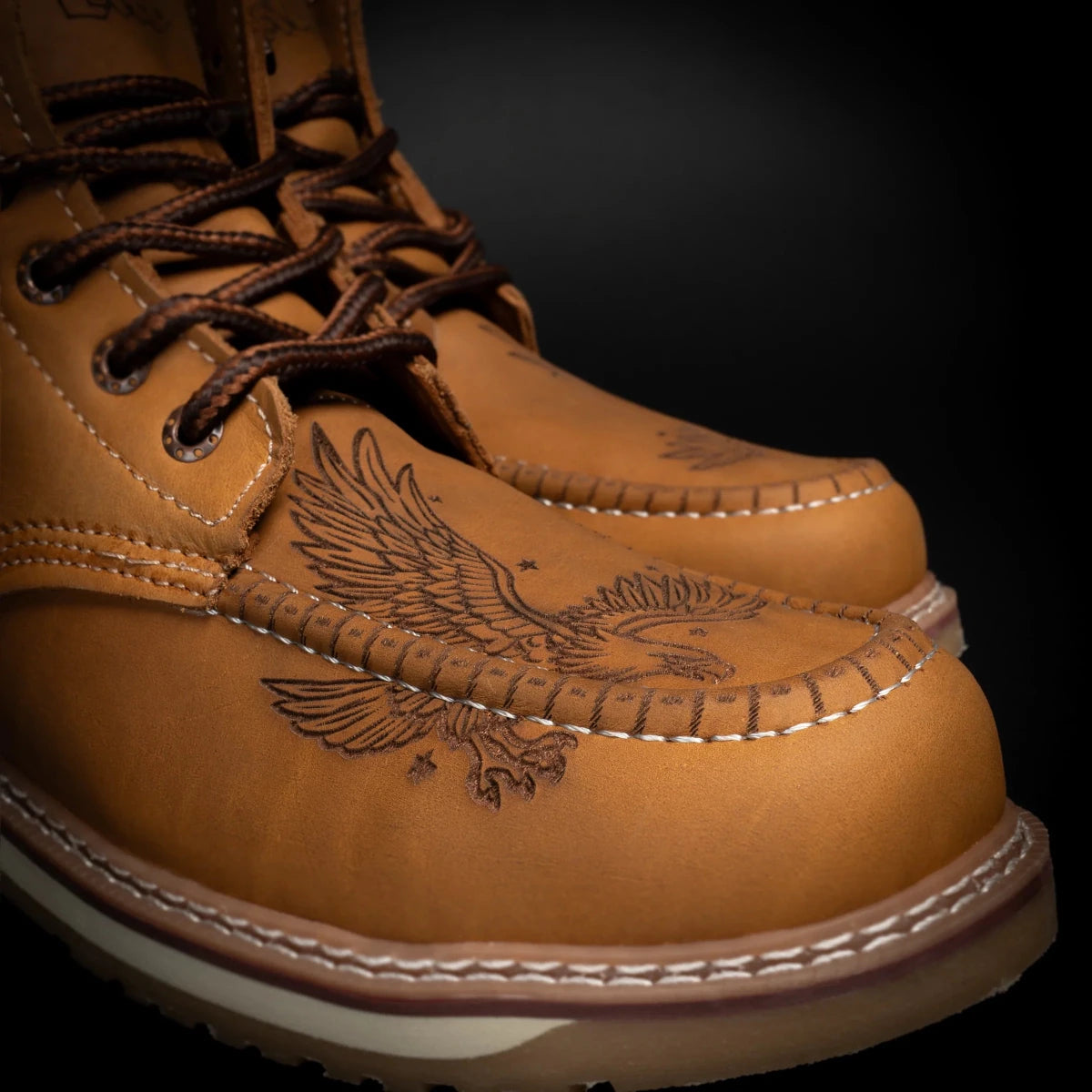 King Welt Patriot 6” Composite Toe Lace Up Work Boots – Tan - OriginalWestern.com