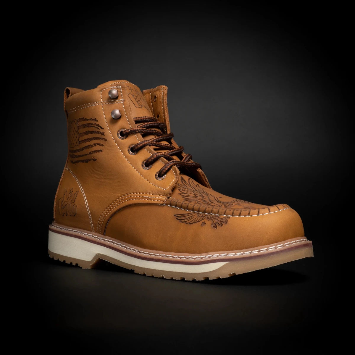 King Welt Patriot 6” Composite Toe Lace Up Work Boots – Tan - OriginalWestern.com
