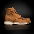 King Welt Patriot 6” Moc Toe Lace Up Work Boots – Tan - OriginalWestern.com