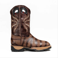 King Welt Predator Pro Alligator 11” Work Boots Soft Toe – Brown - OriginalWestern.com