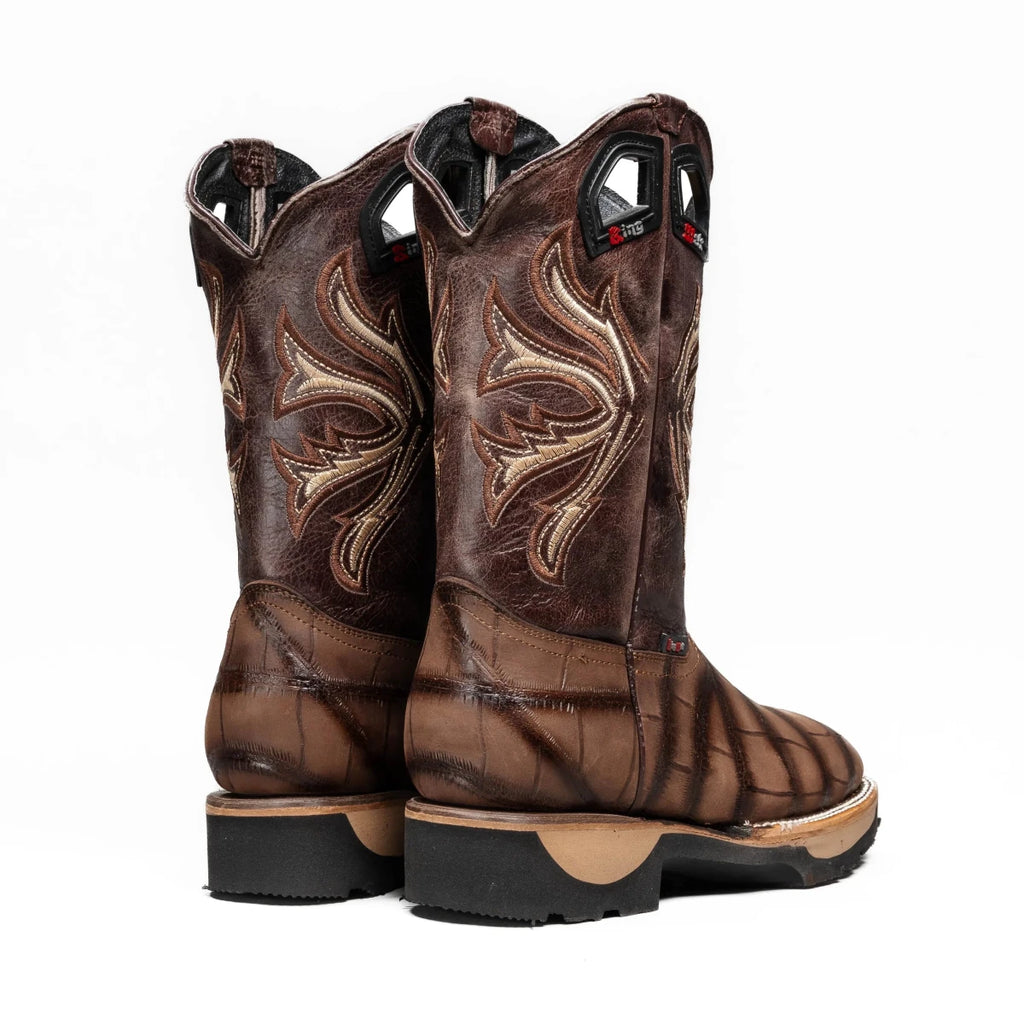 King Welt Predator Pro Alligator 11” Work Boots Soft Toe – Brown - OriginalWestern.com
