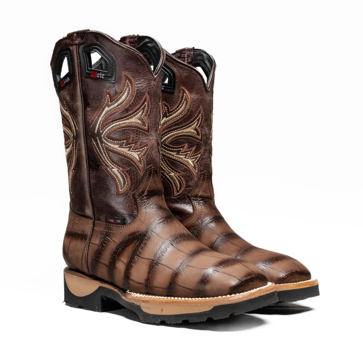 King Welt Predator Pro Alligator 11” Work Boots Soft Toe – Brown - OriginalWestern.com