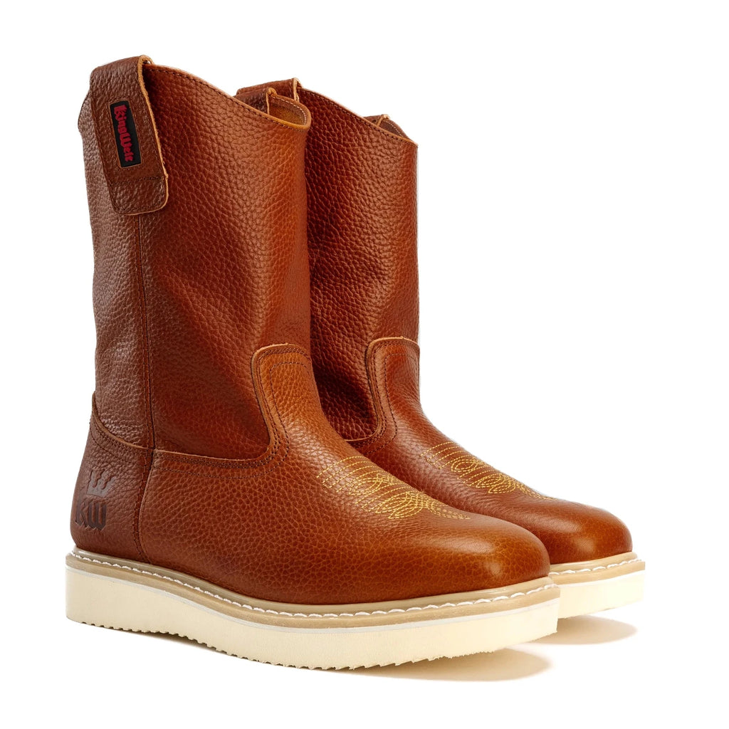 King Welt Santa Fe 11” Wellington Work Boots – Tan - OriginalWestern.com