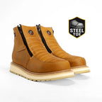 King Welt Ultra Flex 6” Double Zipper Steel Toe Work Boots – Habana - OriginalWestern.com