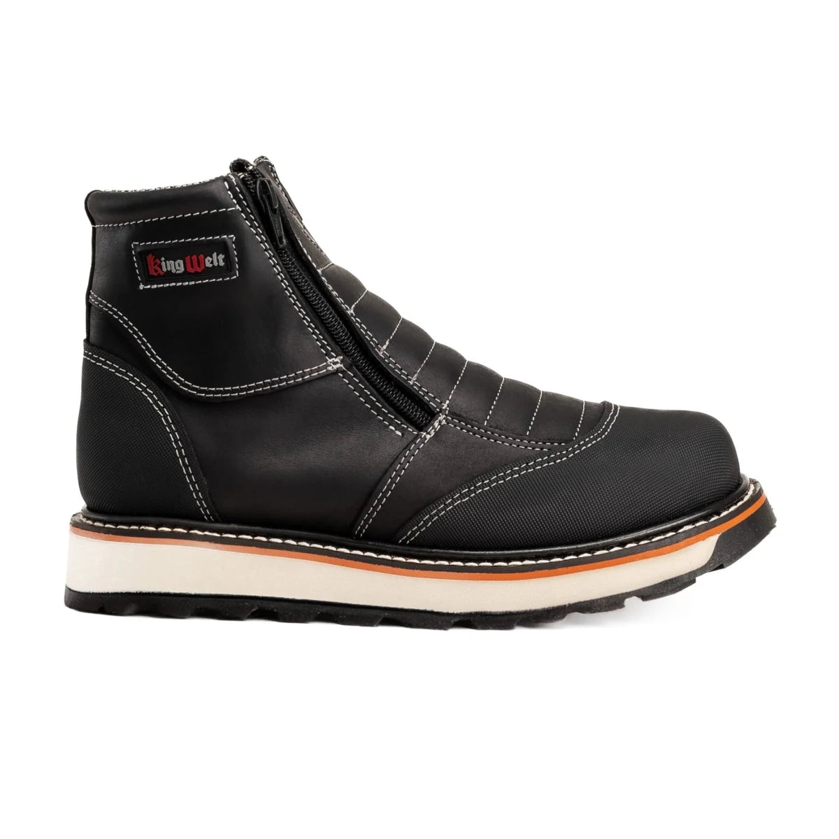 King Welt Ultra Flex 6” Double Zipper Work Boots – Black - OriginalWestern.com