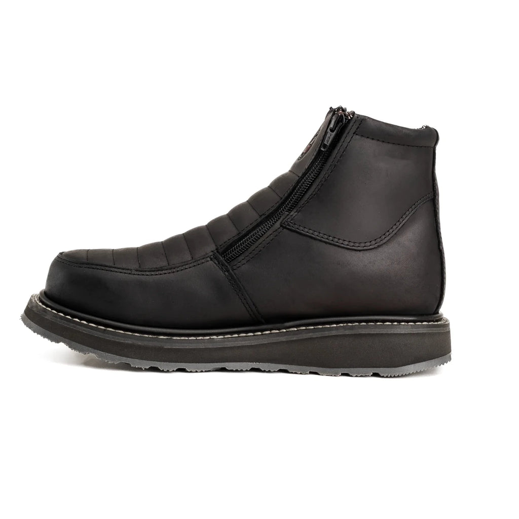 King Welt Ultra Flex 6” Double Zipper Work Boots – Black - OriginalWestern.com
