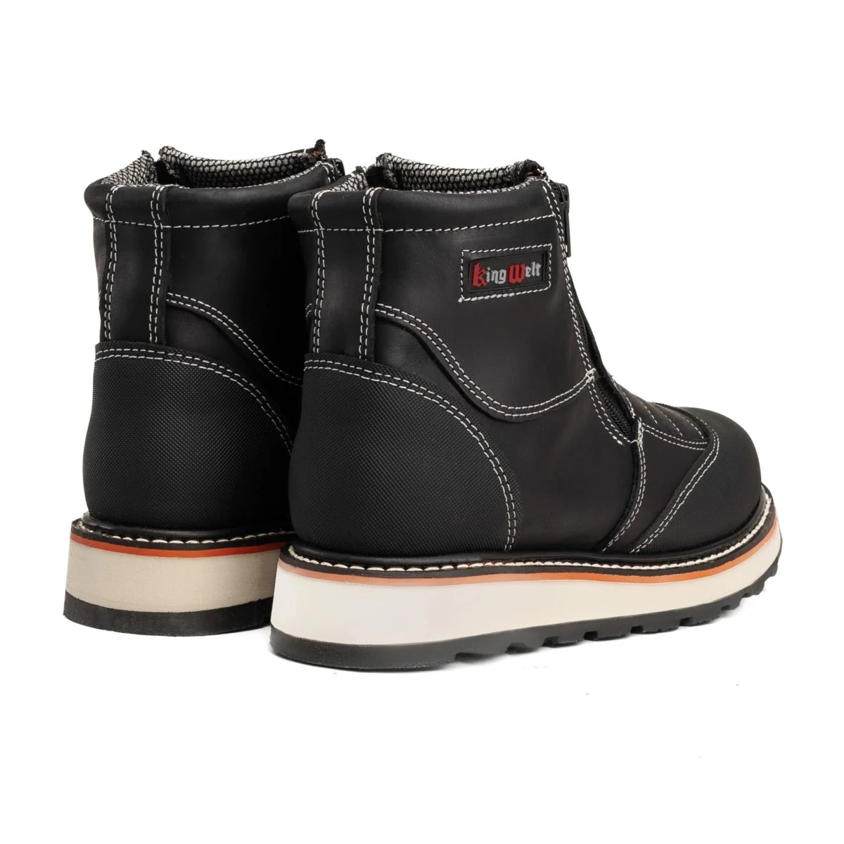 King Welt Ultra Flex 6” Double Zipper Work Boots – Black - OriginalWestern.com