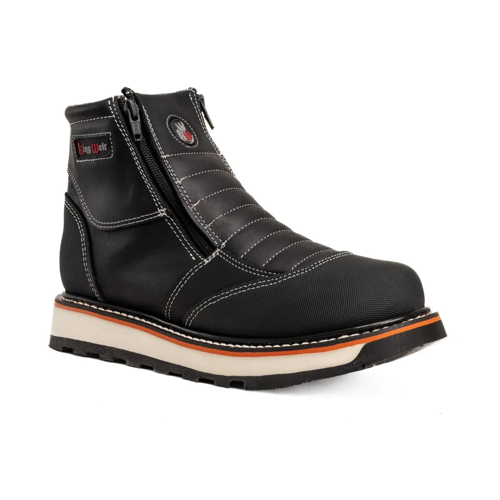 King Welt Ultra Flex 6” Double Zipper Work Boots – Black - OriginalWestern.com