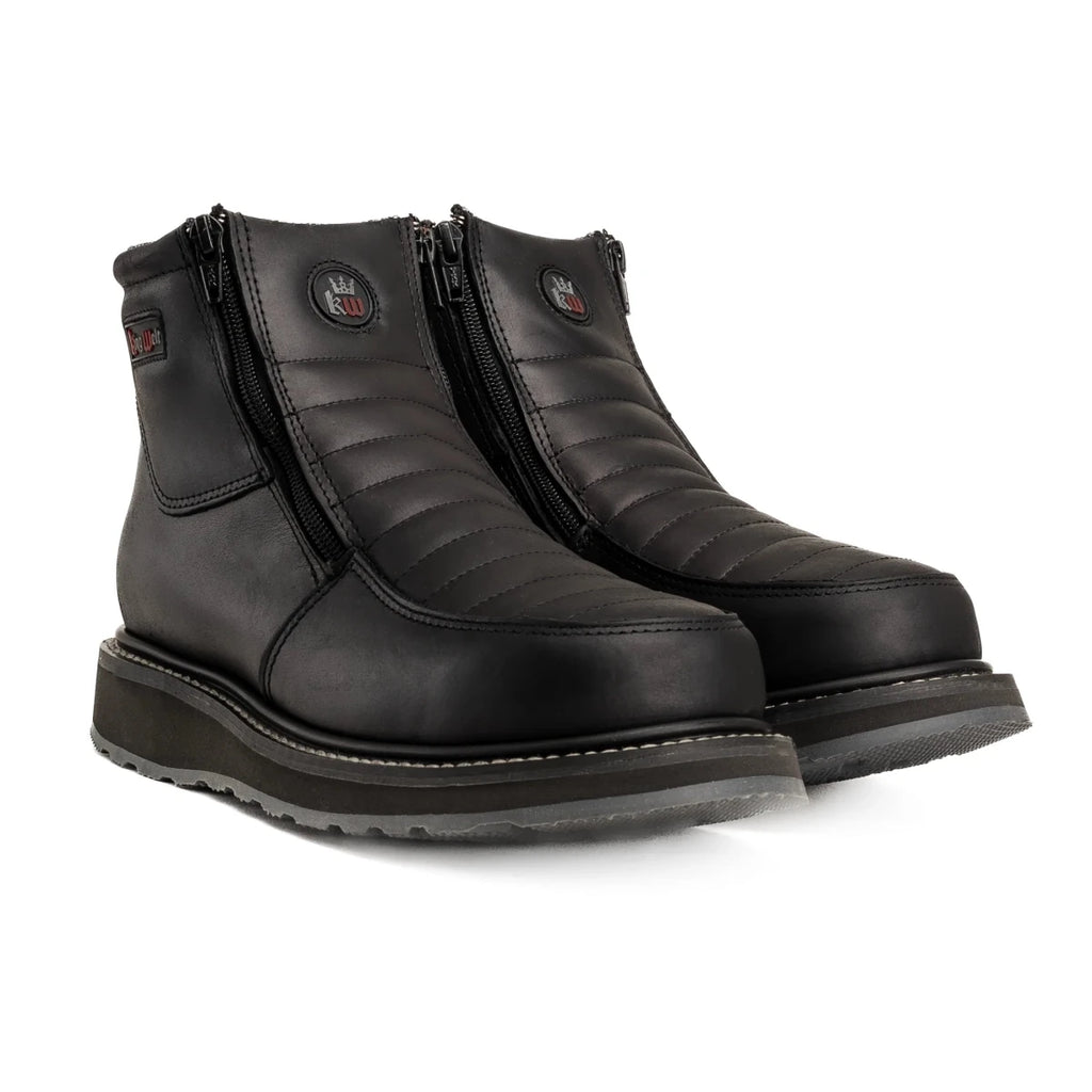 King Welt Ultra Flex 6” Double Zipper Work Boots – Black - OriginalWestern.com