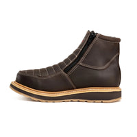 King Welt Ultra Flex 6” Double Zipper Work Boots – Brown - OriginalWestern.com