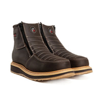 King Welt Ultra Flex 6” Double Zipper Work Boots – Brown - OriginalWestern.com