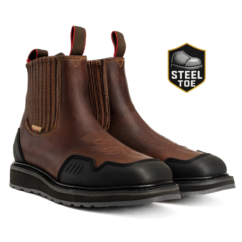 King Welt Ultra Flex 6” Guarded Master Steel Toe Work Boots – Brown - OriginalWestern.com