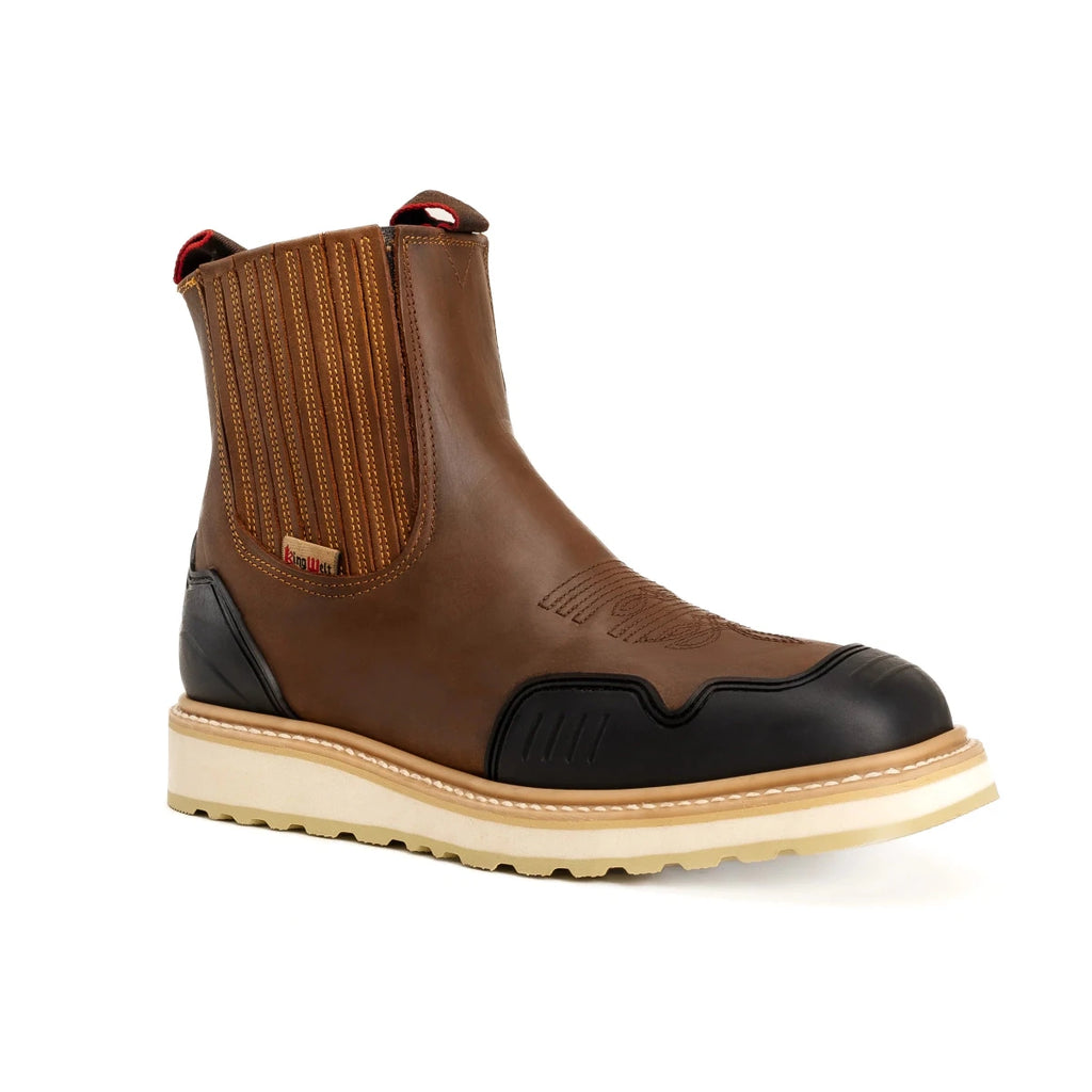King Welt Ultra Flex 6” Guarded Master Work Boots– Tan - OriginalWestern.com