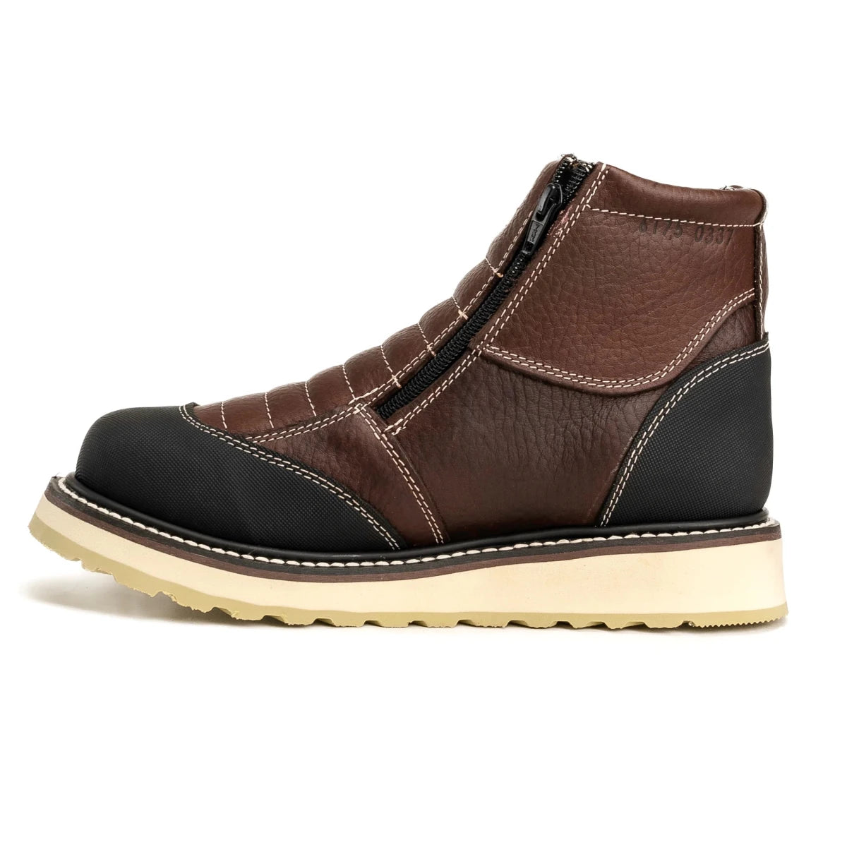 King Welt Ultra Flex 6” Zipper Double Work Boots – Brown/Black - OriginalWestern.com
