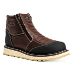 King Welt Ultra Flex 6” Zipper Double Work Boots – Brown/Black - OriginalWestern.com