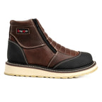 King Welt Ultra Flex 6” Zipper Double Work Boots – Brown/Black - OriginalWestern.com