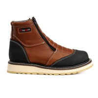 King Welt Ultra Flex 6” Zipper Double Work Boots – Honey/Black - OriginalWestern.com