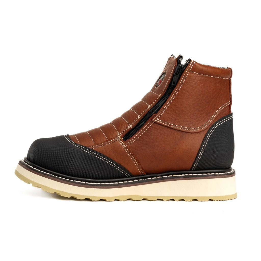 King Welt Ultra Flex 6” Zipper Double Work Boots – Honey/Black - OriginalWestern.com