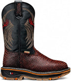 King Welt Venom 11” Python Tribute Square Toe Soft Toe Light Weight Work Boots – Ember Red - OriginalWestern.com