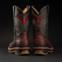 King Welt Venom 11” Python Tribute Square Toe Soft Toe Light Weight Work Boots – Ember Red - OriginalWestern.com