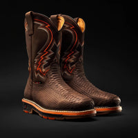 King Welt Venom 11” Python Tribute Work Boot – Brown - OriginalWestern.com