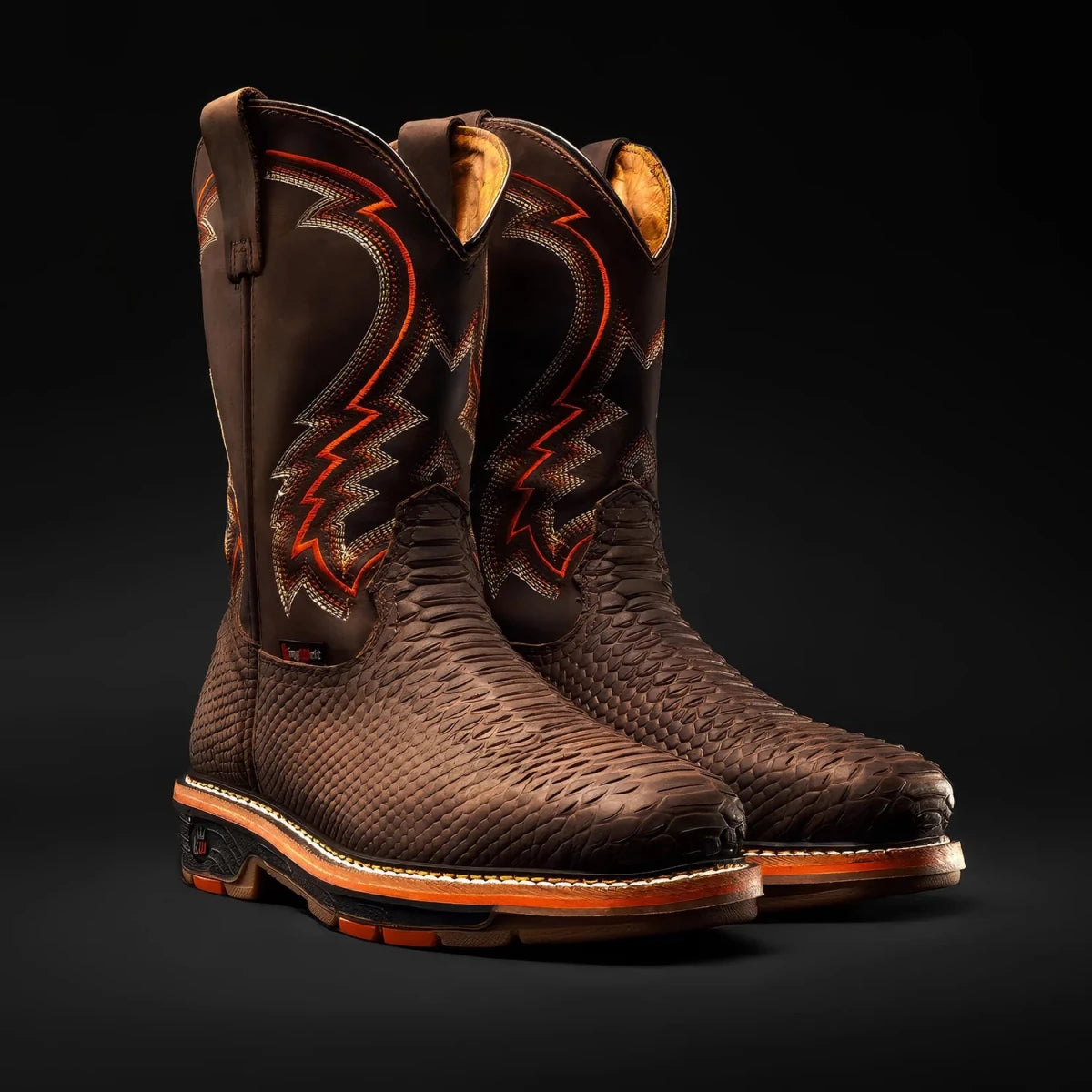 King Welt Venom 11” Python Tribute Work Boot – Brown - OriginalWestern.com