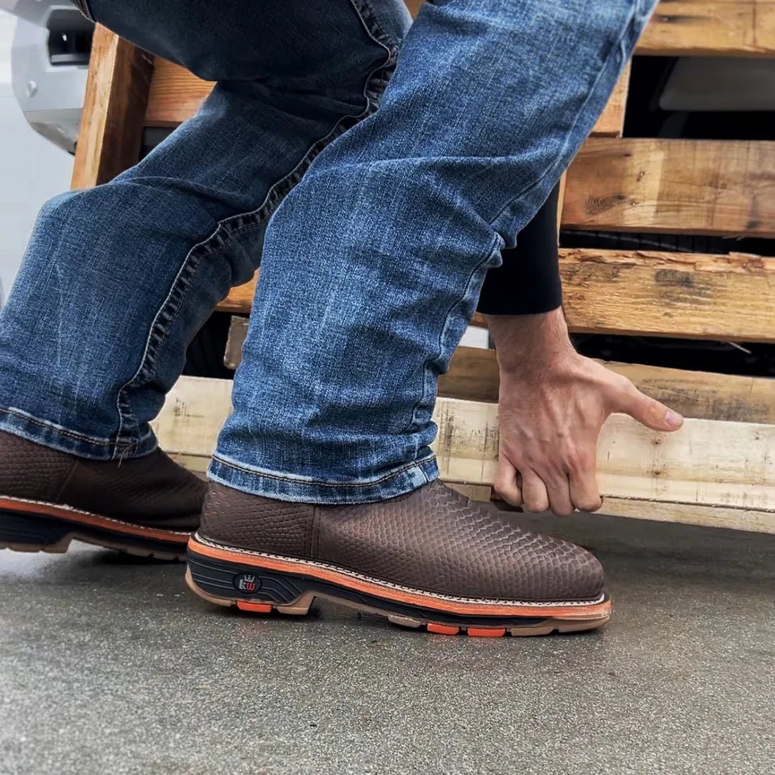 King Welt Venom 11” Python Tribute Work Boot Steel Toe – Brown - OriginalWestern.com