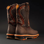 King Welt Venom 11” Python Tribute Work Boot Steel Toe – Brown - OriginalWestern.com