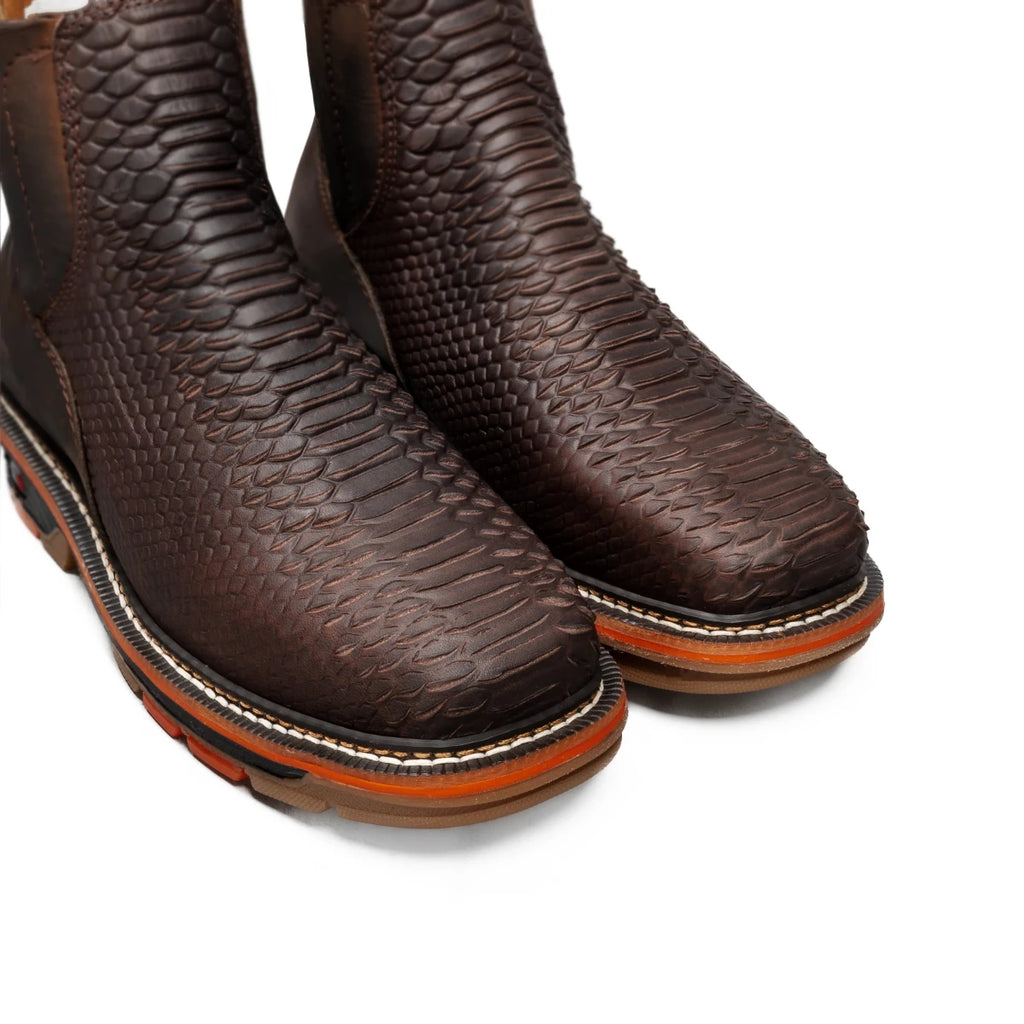 King Welt Venom 6” Python Tribute Ankle Work Boot – Brown - OriginalWestern.com