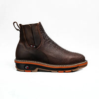 King Welt Venom 6” Python Tribute Ankle Work Boot – Brown - OriginalWestern.com