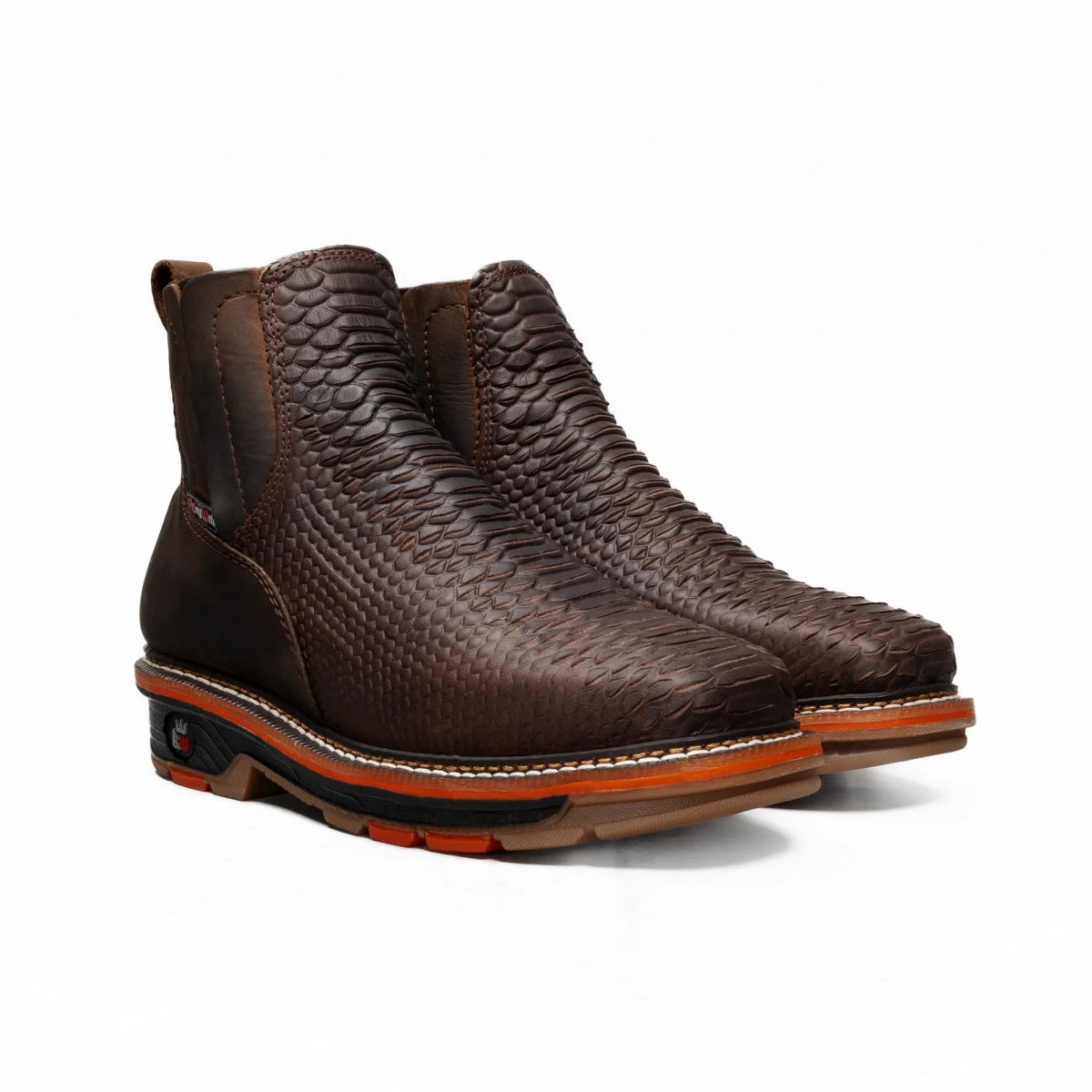 King Welt Venom 6” Python Tribute Ankle Work Boot – Brown - OriginalWestern.com