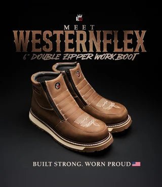 King Welt Western Flex 6” Double Zipper Work Boots Composite Toe – Laton - OriginalWestern.com