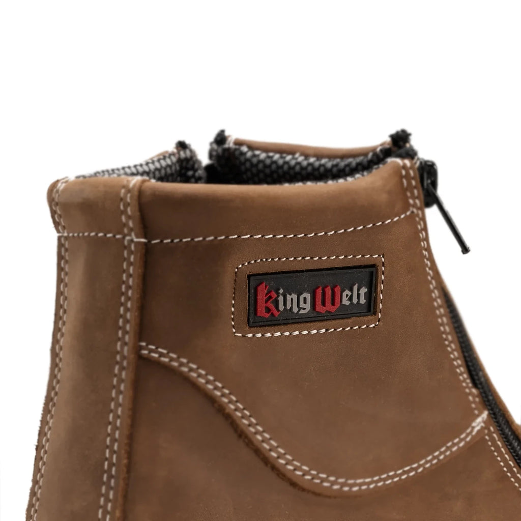 King Welt Western Flex 6” Zipper Double Work Boots Composite Toe– Laton - OriginalWestern.com