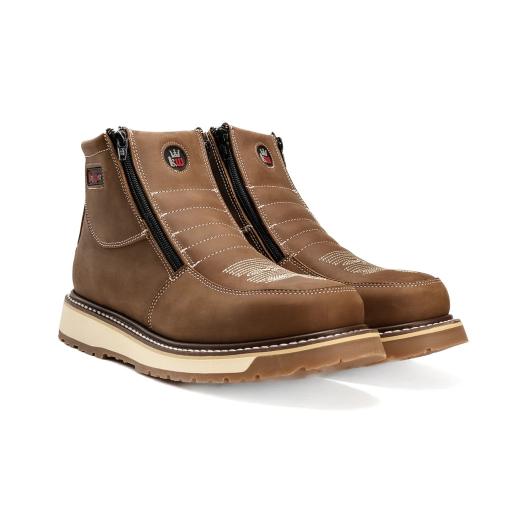King Welt Western Flex 6” Zipper Double Work Boots Composite Toe– Laton - OriginalWestern.com
