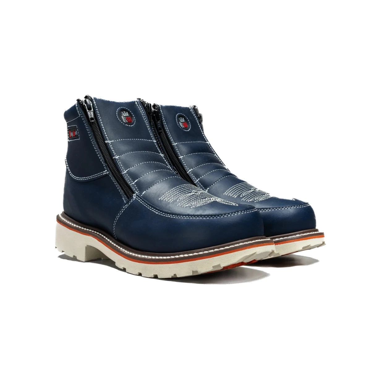 King Welt Western Flex 6” Zipper Double Work Boots Soft Toe– Navy - OriginalWestern.com