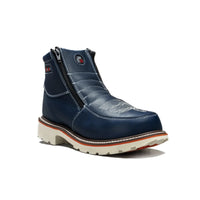 King Welt Western Flex 6” Zipper Double Work Boots Soft Toe– Navy - OriginalWestern.com