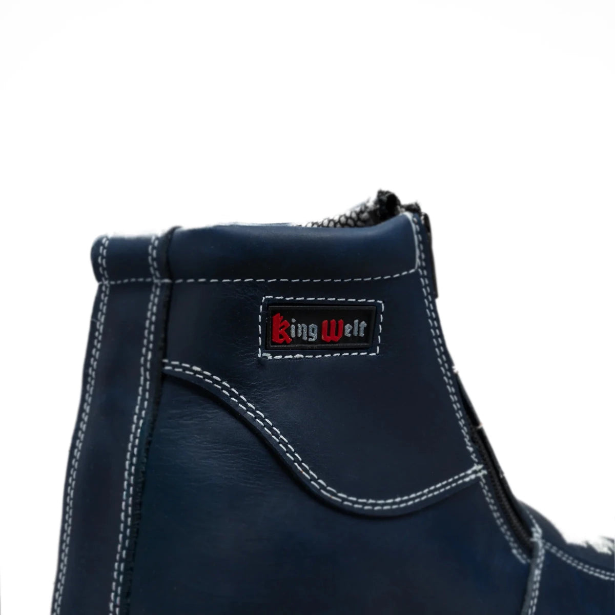 King Welt Western Flex 6” Zipper Double Work Boots Soft Toe– Navy - OriginalWestern.com
