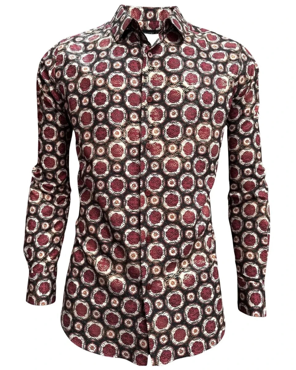 Lamasini - Gold-Accent Print Shirt Black 2044 LAM-3857 - OriginalWestern.com