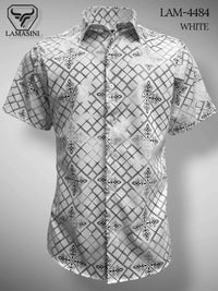 Lamasini Jeans LAM-2032 Printed Fashion Shirt - White 4484 - OriginalWestern.com