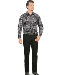 Men's Boot Cut Western Jeans – Stretch Denim Cowboy Pants -  Black 9054