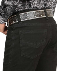 Men's Boot Cut Western Jeans – Stretch Denim Cowboy Pants -  Black 9054