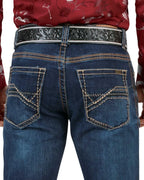 Men's Boot Cut Western Jeans – Stretch Denim Cowboy Pants -  Dk Blue 9046