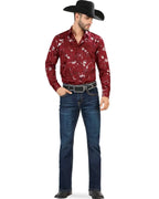 Men's Boot Cut Western Jeans – Stretch Denim Cowboy Pants -  Dk Blue 9046