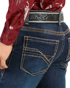 Men's Boot Cut Western Jeans – Stretch Denim Cowboy Pants -  Dk Blue 9046