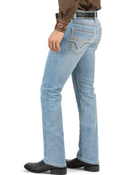 Men's Boot Cut Western Jeans – Stretch Denim Cowboy Pants - Lt Blue 9045