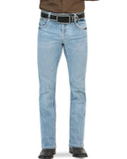 Men's Boot Cut Western Jeans – Stretch Denim Cowboy Pants - Lt Blue 9045