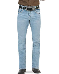 Men's Boot Cut Western Jeans – Stretch Denim Cowboy Pants - Lt Blue 9045